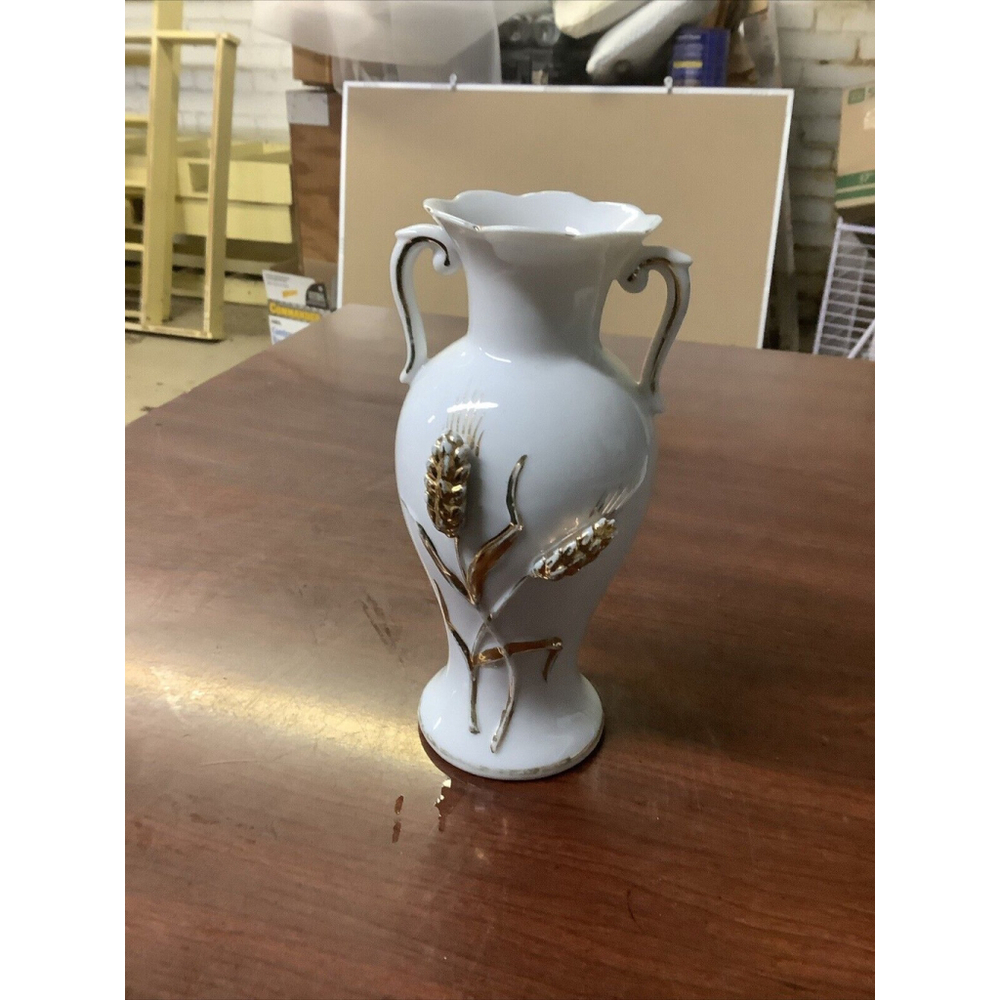 Mid century Grantcrest China Hand Painted 3D Wheat Japan Vase